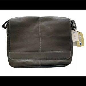 eBAGS Leather Messenger Bag for 15” Laptop
